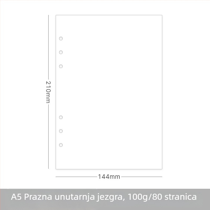 Bilježnica s izmjenjivim jezgrom, 6 rupa, forest papir, 80 stranica, model 120500, mogućnost logotipa