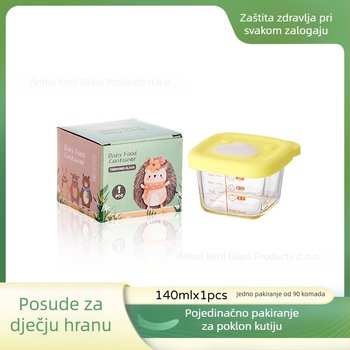 Bebina staklena zdjela za hranjenje — sladak stil, lagani luksuz retro (Materijal: staklo; Dobna skupina: >3 mjeseca; Količina u kutiji: 90)