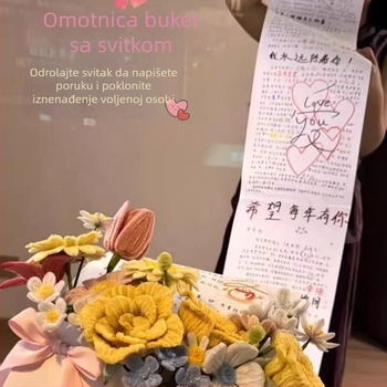 DIY komplet buket od omotnica s uvijenim štapićima za ručno pisanu ljubavnu poruku – poklon djevojci