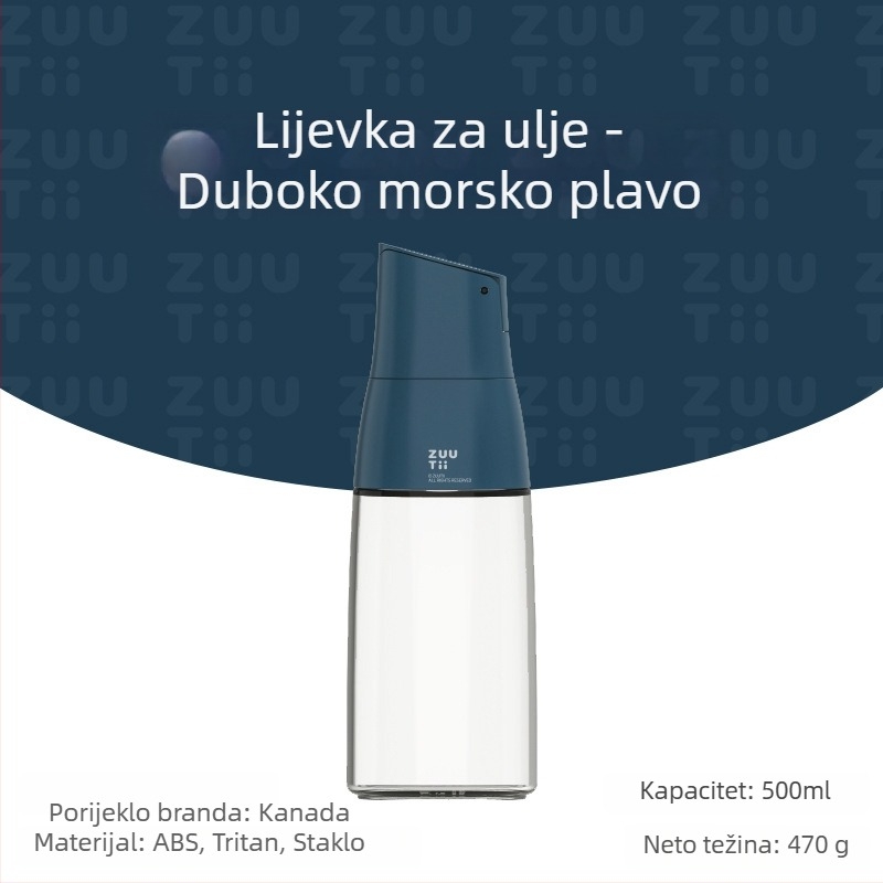 zuu tii Staklena posuda za ulje s gravitacijskim preklopnim poklopcem — automatsko otvaranje i zatvaranje, otporno na curenje, kuhinja