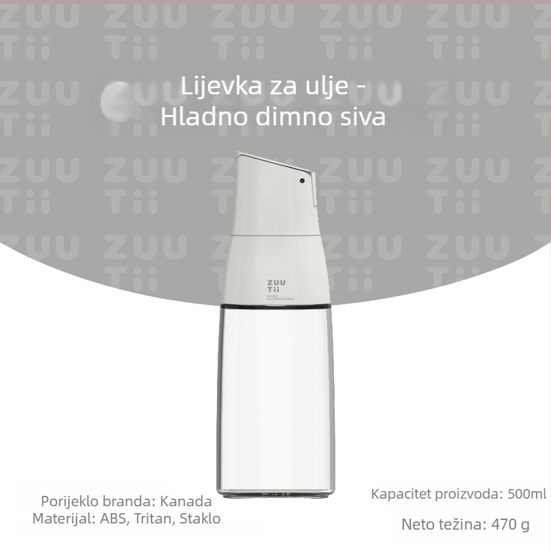 zuu tii Staklena posuda za ulje s gravitacijskim preklopnim poklopcem — automatsko otvaranje i zatvaranje, otporno na curenje, kuhinja