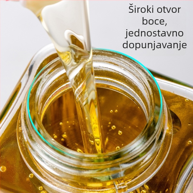 Staklena boca za ulje za kućnu kuhinju, otporna na propuštanje, s automatskim otvaranjem i zatvaranjem, moderni minimalistički dizajn, logotip To Xin
