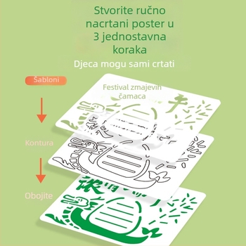 Skup šablona za ručno pisani školski bilten s prozirnim dizajnom i temama proslava, linijski crteži za kopiranje (Brand: Cheng Zhou; Materijal: Paper PET; Uvoz: Ne; IP: Ne)