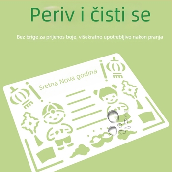 Skup šablona za ručno pisani školski bilten s prozirnim dizajnom i temama proslava, linijski crteži za kopiranje (Brand: Cheng Zhou; Materijal: Paper PET; Uvoz: Ne; IP: Ne)
