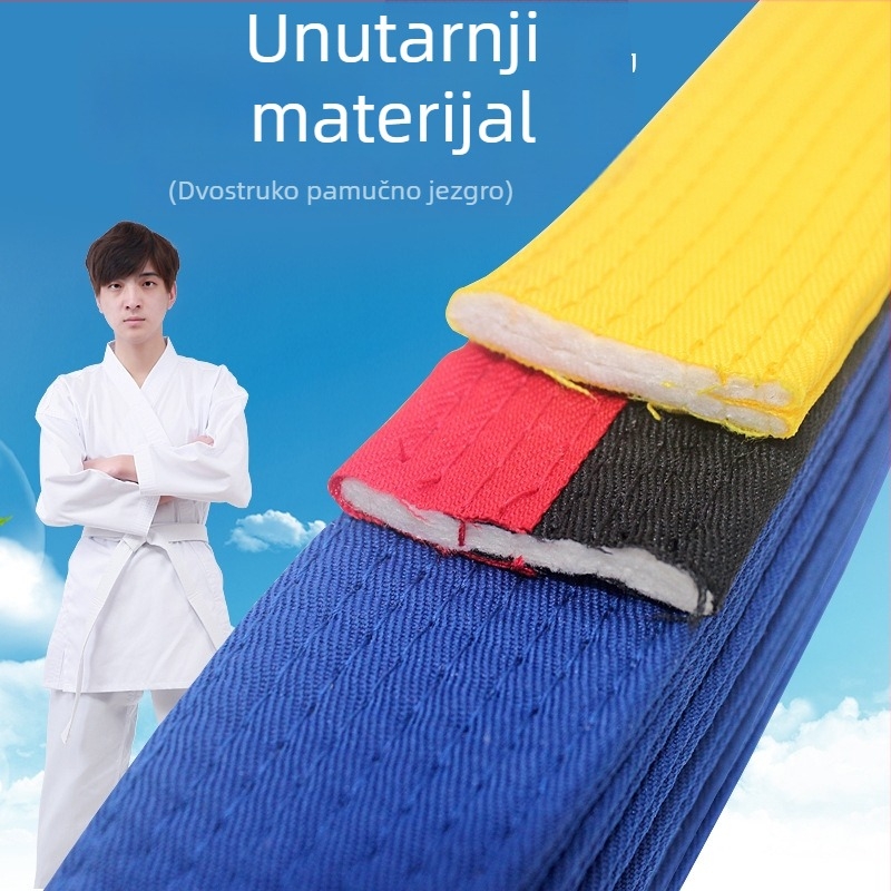 Taekwondo pojas Yinsheng — tkanina od svilenog vlakna, 55% pamuk, licencirana privatna etiketa