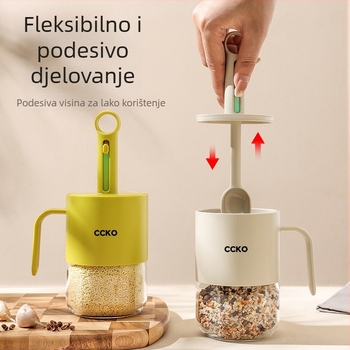 CCKO keramička staklenka za začine sa prostorom za žličicu i spremnikom, otporno na propuštanje