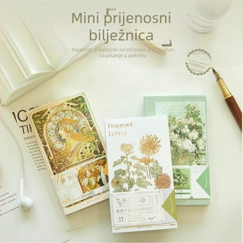 Bilježnica: Retro zlatni otisci za studente, bežično povezivanje, korica od papira, Riyun papir, 100 g, 100–200 stranica, retro stil, kreativne tendencije.