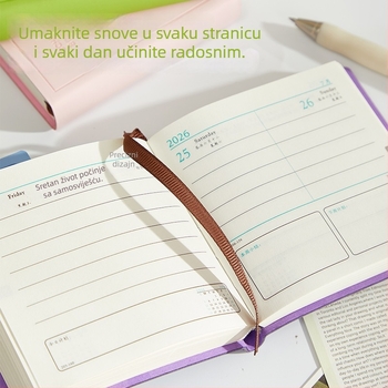 Bilježnica Jiaranheng, umjetna koža u korici, veza s zaključnom šavom, Dowling papir, 80 g/m², 300–400 stranica, stil: kreativni trendovi, svježe