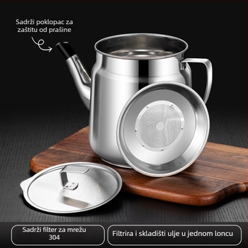 Juxinda Nehrđajući čelik Lonac za filtriranje ulja, kuhinjska posuda s filtrima, moderni minimalistički stil