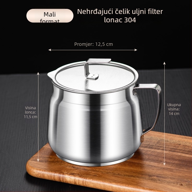 Juxinda Nehrđajući čelik Lonac za filtriranje ulja, kuhinjska posuda s filtrima, moderni minimalistički stil