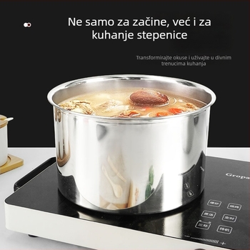 Posuda za začine od nehrđajućeg čelika 304 s poklopcem, debelo tijelo, za tekuće začine