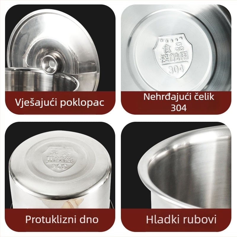 Posuda za začine od nehrđajućeg čelika 304 s poklopcem, debelo tijelo, za tekuće začine