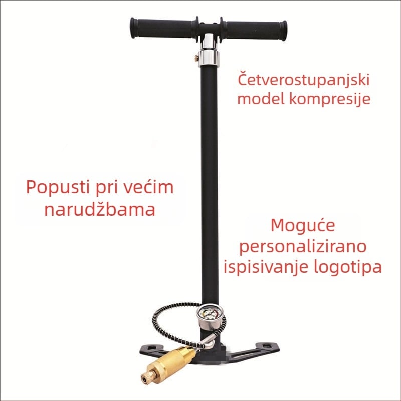 Cricket ručna visokotlačna pumpa, nehrđajući čelik, 30–40 MPa / 4500 psi, tri do četiri stupnja, duljina ~600