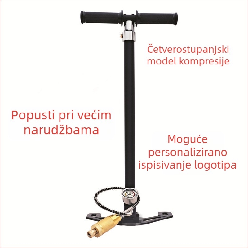 Cricket ručna visokotlačna pumpa, nehrđajući čelik, 30–40 MPa / 4500 psi, tri do četiri stupnja, duljina ~600