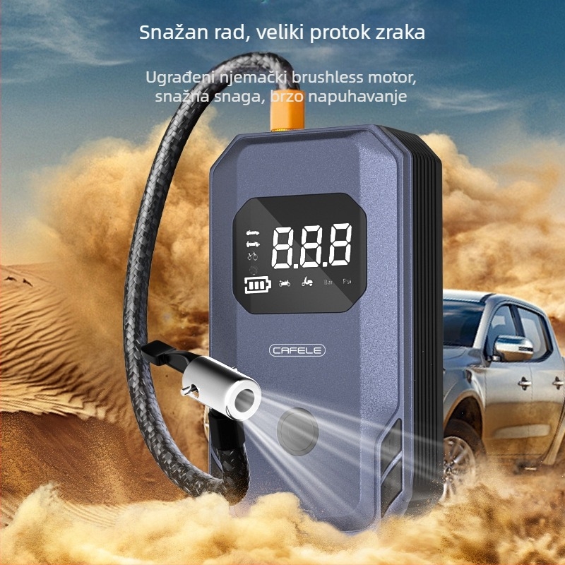 Kafeila 008 Auto nužni izvor napajanja i prijenosna višenamjenska pumpa za zrak za automobile i motocikle, punjiva, 12V, 150W, jedan cilindar, 40 L/min
