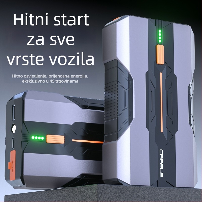 Prijenosni auto startni uređaj i hitno napajanje, 12V, 180W, punjivi, s osvijetljenim zaslonom i USB punjenjem
