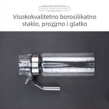 Staklena boca za ulje s pritisknim poklopcem, moderan minimalistički dizajn, osnovna funkcija