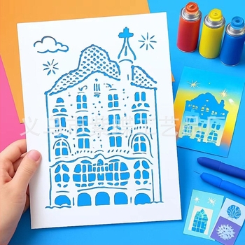 Šablona za izrezanu sliku svjetskih znamenitosti — PET materijal, Marka Yiwu Purple Butterfly Arts & Crafts Factory, IP prava: nema, Uvoz: ne, Glavno tržište: Ostalo