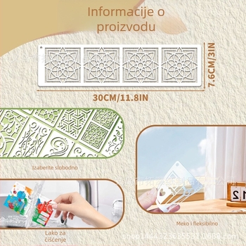PET šablona za zidnu umjetnost s mandala geometrijskim cvjetnim uzorkom, za DIY sprej bojanje i primjenu na zid od drveta