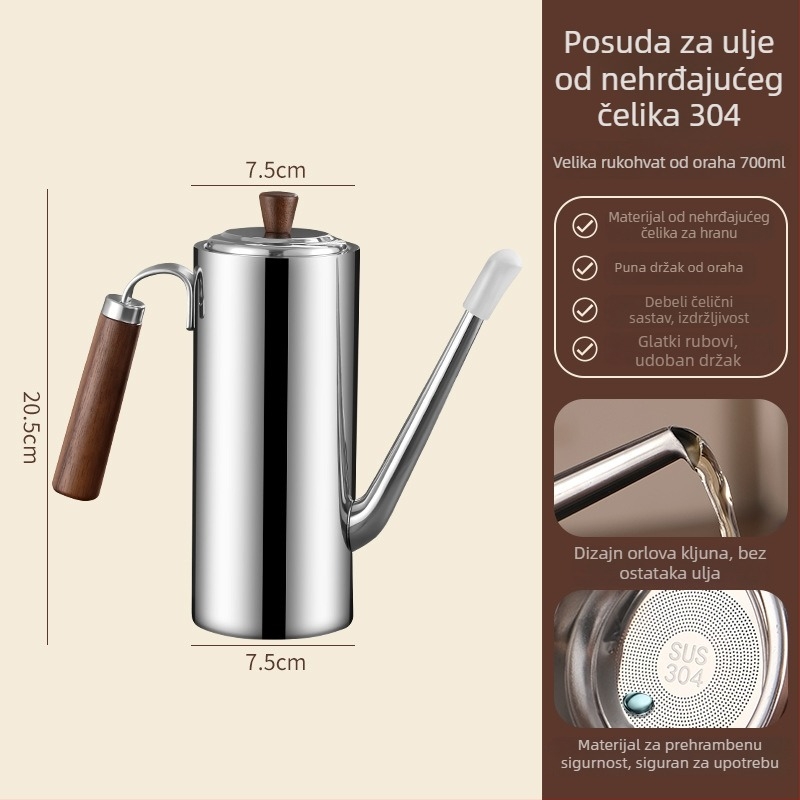 New Xianda 304 nehrđajući čelik posuda za ulje s filtrima i integriranom četkom – kuhinjska posuda za ulje s filtrom i logotipom