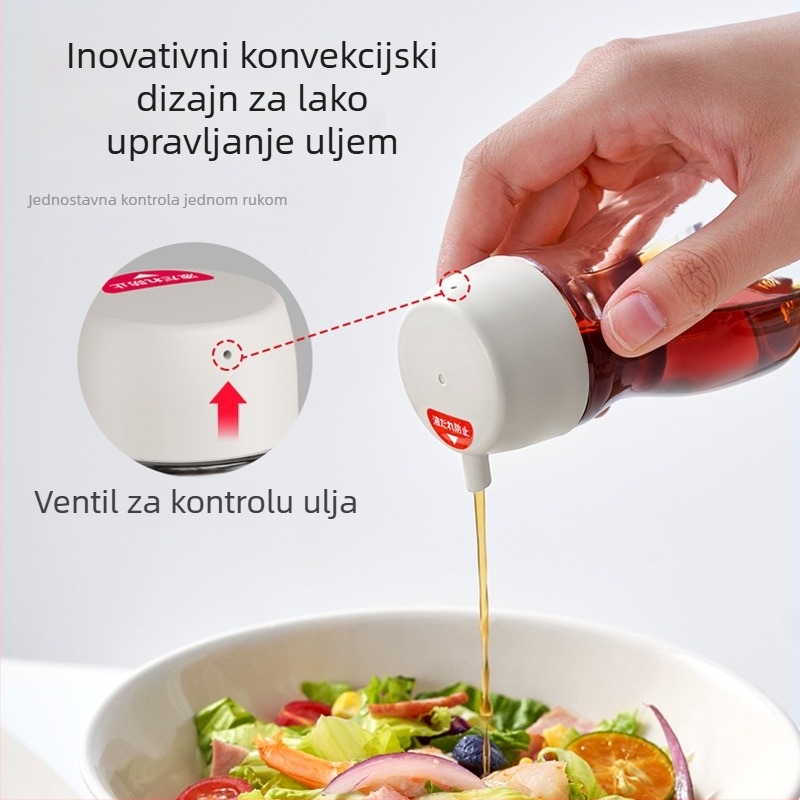 Staklena boca za začine za sojin sos i ocat, bez prolijevanja, kontrola izlijevanja ulja, pogodna za stolove, snack barove i kuhinje