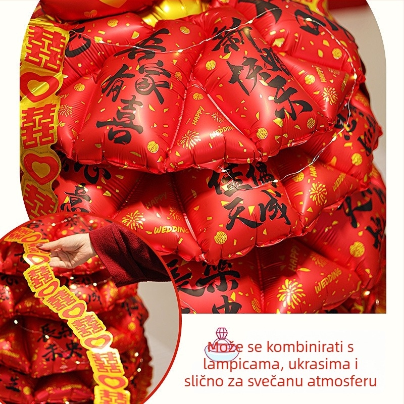 Balon od aluminijske folije, 3D dizajn stabla, crtani uzorak, nafukljiva dekoracija za Novu godinu i Proljetni festival za izloge trgovačkog centra