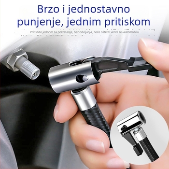 Automobilska pumpa za gume, 12V prijenosna električna pumpa s manometrom, 35 L/min, 120W, kabel duljine 3 m