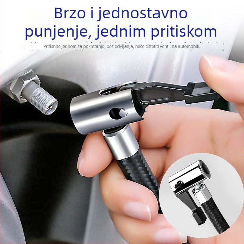 Automobilska pumpa za gume, 12V prijenosna električna pumpa s manometrom, 35 L/min, 120W, kabel duljine 3 m