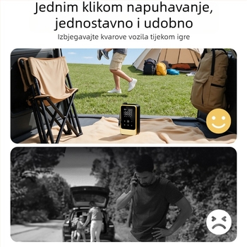 Bežična pumpa za automobile, prijenosna električna pumpa za zrak, 12V, 30 L/min, digitalni zaslon, USB punjenje