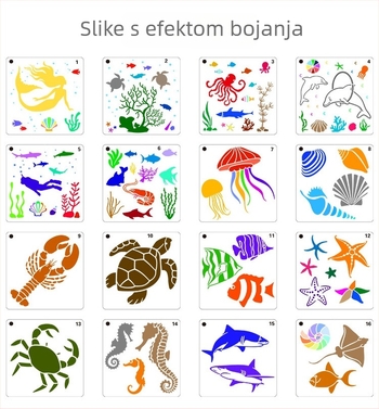 Šablona za crtanje morskih organizama – PET plastična šablona, Goshen Painted, licencirana privatna oznaka: Da; IP dozvola: Ne