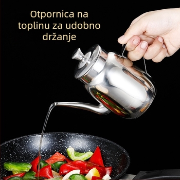 Kuhinjska boca za ulje od nehrđajućeg čelika, s ispisanim logotipom, moderni minimalistički dizajn
