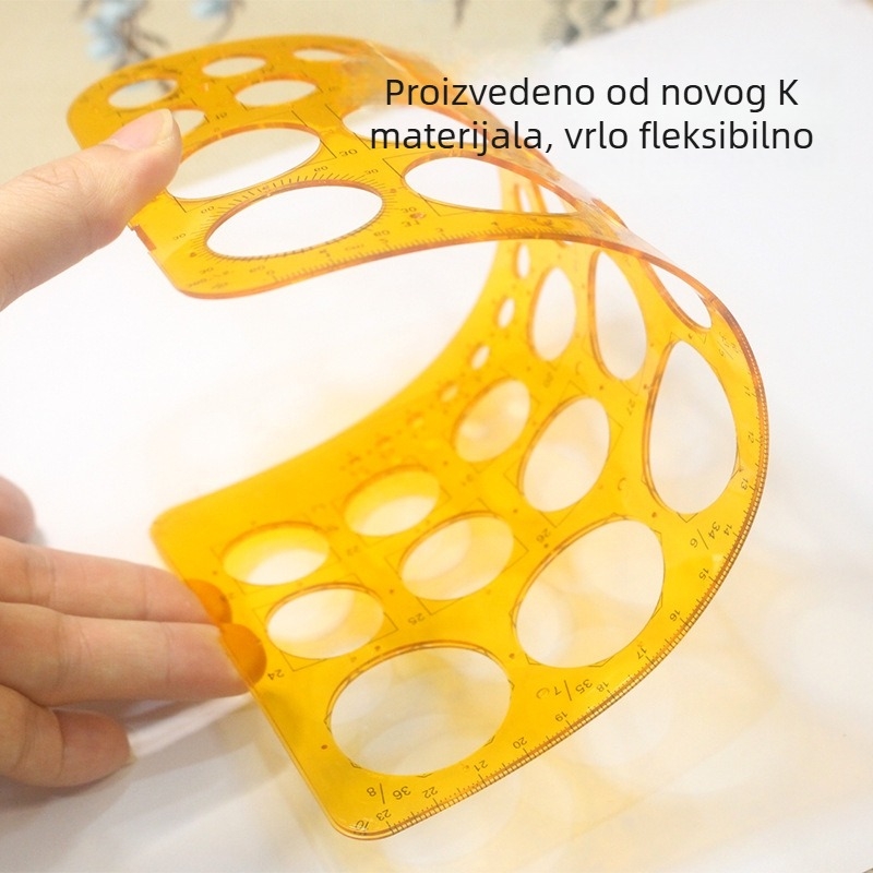 Šablona za kružni dizajn nakita — fleksibilni vodič za crtanje za dizajn nakita, narančasti kružni mjerni alat (Brend: German Capital; Materijal: Plastika; IP autorizacija: Ne; Licencirane privatne marke: Da; Uvoz: Ne)