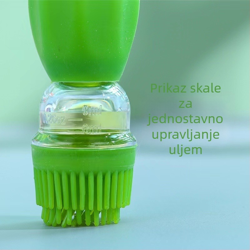 Staklena posuda za ulje s integriranom silikonskom četkom i izljevom