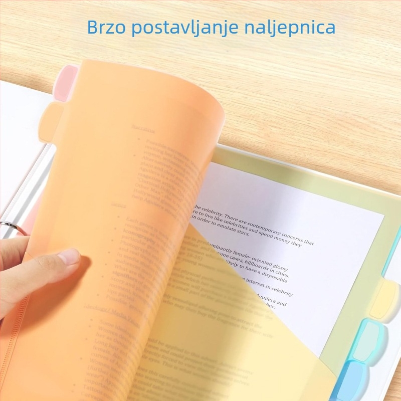 Vodootporna 3-prsten mapa s 8 indeksnih stranica za studentske i uredske dokumente