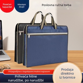 Dokumentanska torba Hechang od Oxford tkanine, sa zatvaračem, prošireni dvostruki sloj, za sastanke i ured (Brand: Hechang; Materijal: Oxford tkanina; Stil: Zipper; Oblik: Prošireni; Opseg primjene: Sastanci/Ured)