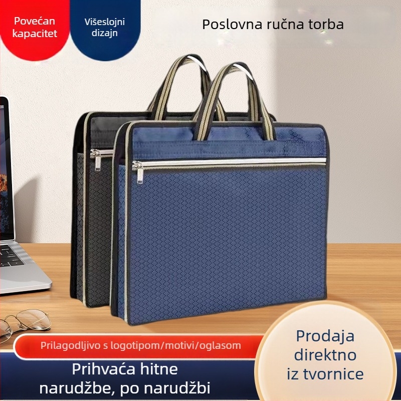 Dokumentanska torba Hechang od Oxford tkanine, sa zatvaračem, prošireni dvostruki sloj, za sastanke i ured (Brand: Hechang; Materijal: Oxford tkanina; Stil: Zipper; Oblik: Prošireni; Opseg primjene: Sastanci/Ured)