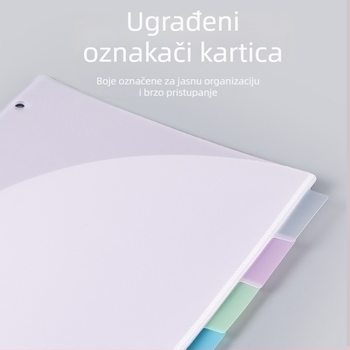 Višestranični folder s 3 rupama, 6 stranica, vodootporan PP, dvostruki džepovi.