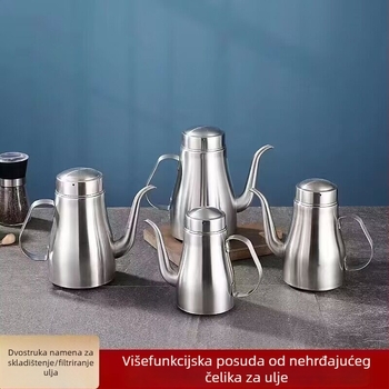 Nehrđajući čelični džbán za ulje s filtrima, nepropusno za izlijevanje i začinjavanje