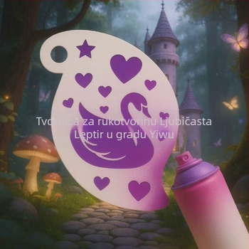 Šablona za crtanje za djecu i trafaret, PET materijal, model SJX-174, DIY crtanje, Purple Butterfly