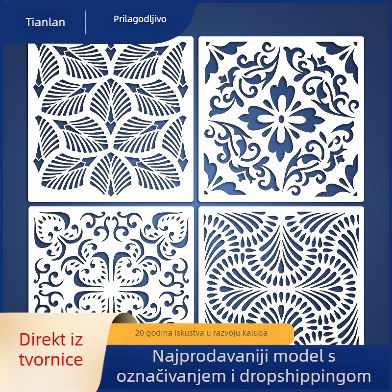 Mandala zidna umjetnička šablona od PET materijala — bez uvoza, bez IP ovlaštenja, bez licencirane privatne marke