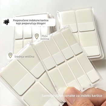 Kutija za kartice s etiketama za klasifikaciju, bilješkama i DIY etiketama (bez ljepljenja)