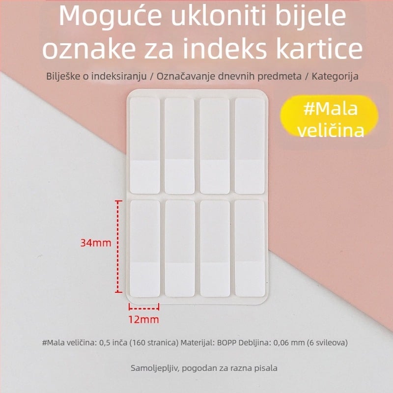 Kutija za kartice s etiketama za klasifikaciju, bilješkama i DIY etiketama (bez ljepljenja)
