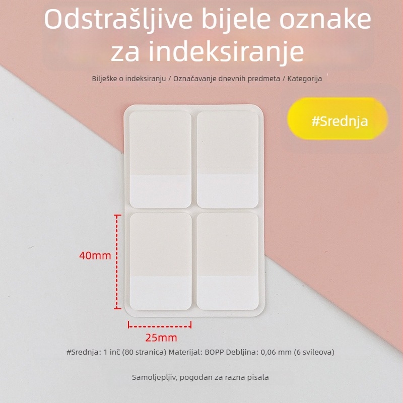 Kutija za kartice s etiketama za klasifikaciju, bilješkama i DIY etiketama (bez ljepljenja)