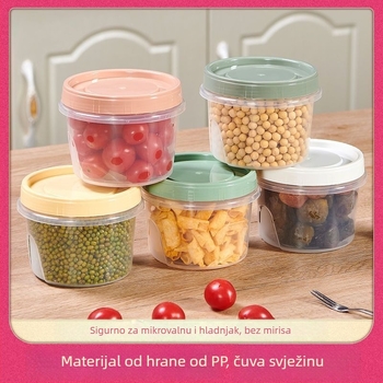 Okrugla kutija za ručak od polipropilena s hermetičnim poklopcem za skladištenje u hladnjaku, jednostruki sloj, nije mikrovalna