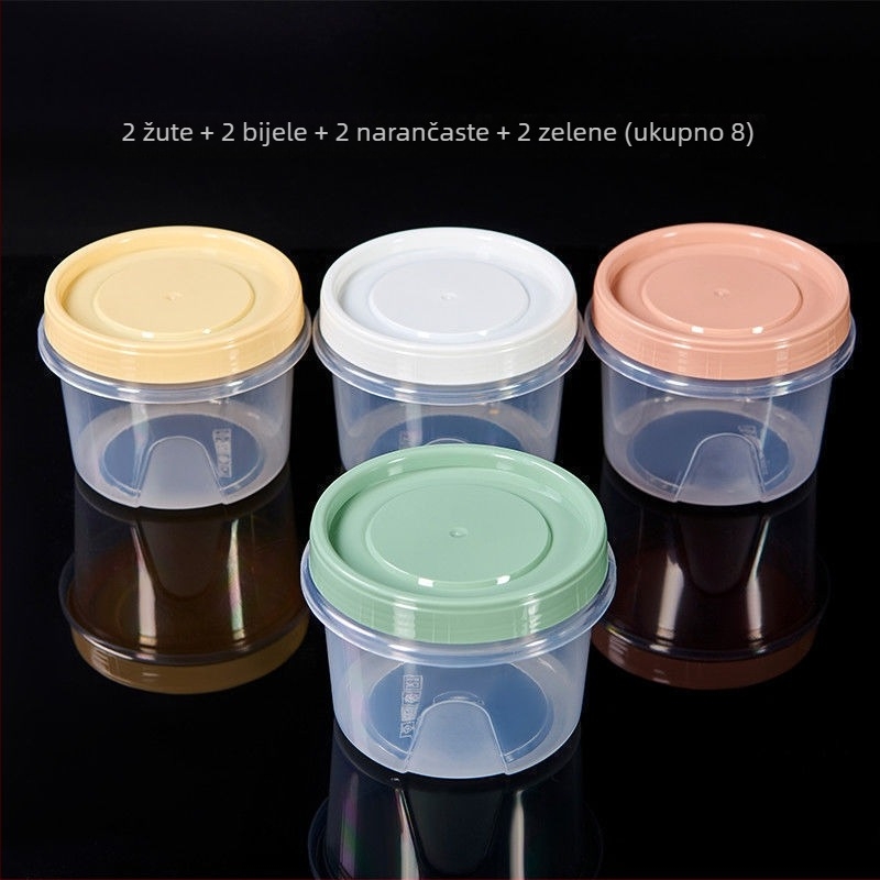 Okrugla kutija za ručak od polipropilena s hermetičnim poklopcem za skladištenje u hladnjaku, jednostruki sloj, nije mikrovalna