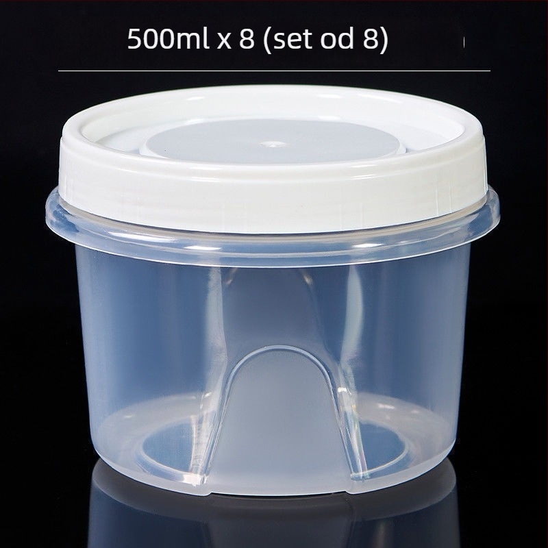 Okrugla kutija za ručak od polipropilena s hermetičnim poklopcem za skladištenje u hladnjaku, jednostruki sloj, nije mikrovalna