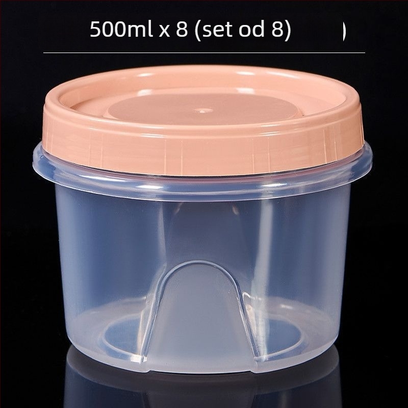 Okrugla kutija za ručak od polipropilena s hermetičnim poklopcem za skladištenje u hladnjaku, jednostruki sloj, nije mikrovalna