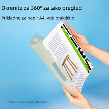 Akrilni rotirajući dosje za pohranu testnih papira s prozirnim umetcima