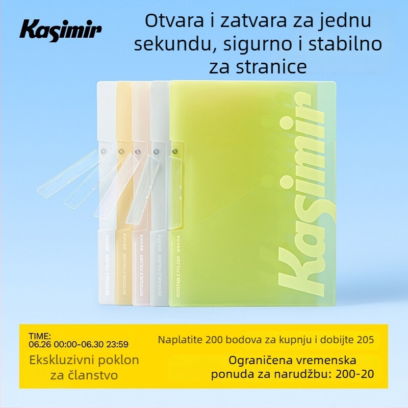 Akrilni rotirajući dosje za pohranu testnih papira s prozirnim umetcima