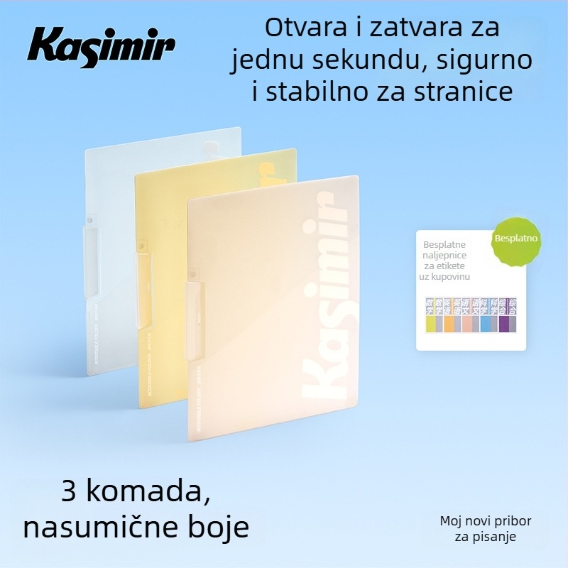 Akrilni rotirajući dosje za pohranu testnih papira s prozirnim umetcima